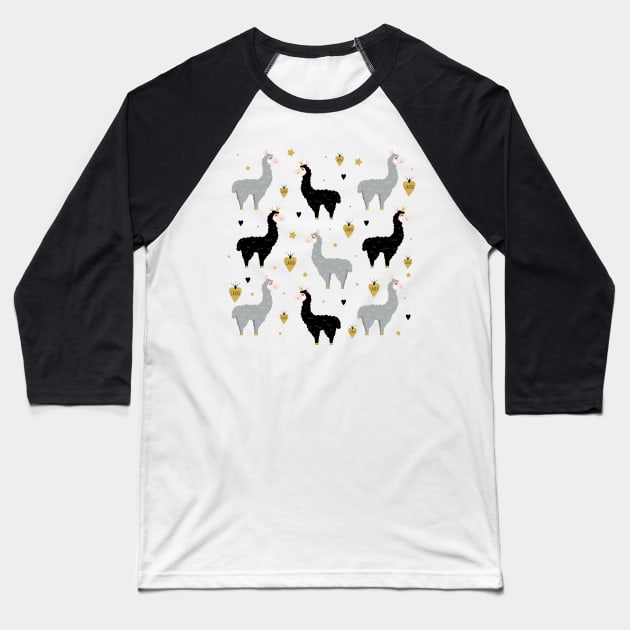 Llama Pattern Baseball T-Shirt by By_Russso